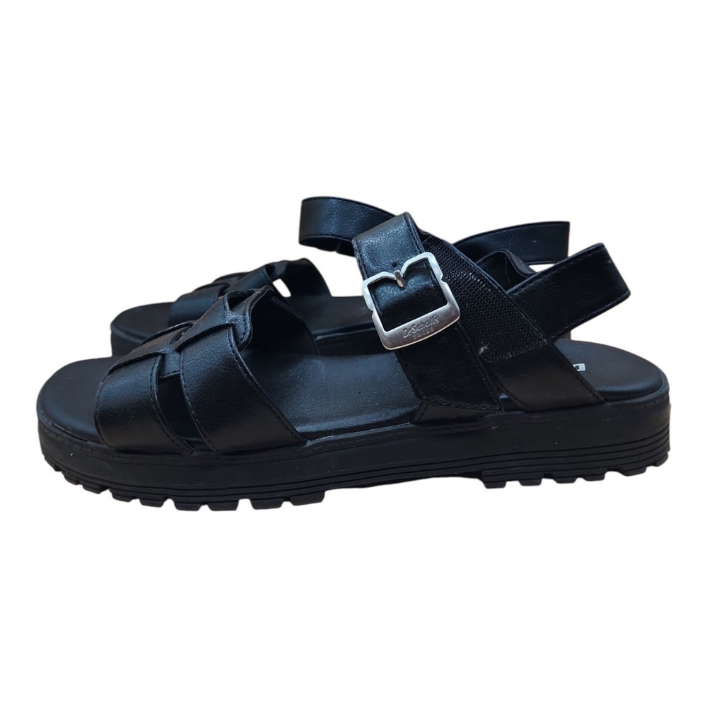 Y2K Gladiator Platform Sandals Chunky Black Grunge 7.5 - Picture 6 of 11